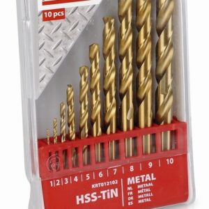 Vrtáky do kovu HSS 10ks 1-10mm